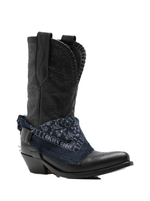 wish star low with threads and straps emboss leather Golden Goose | GWF01136.F008812.90100BLACK